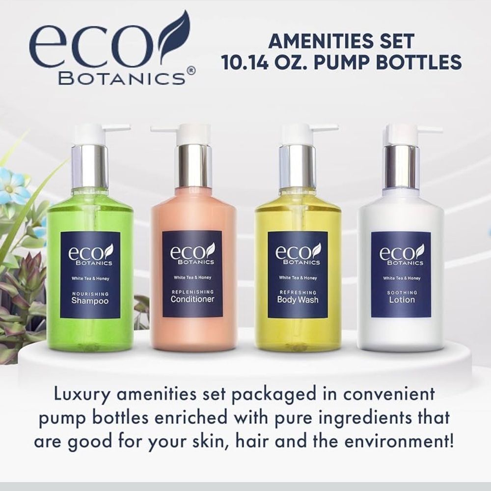 Eco Botanics Amenities Set Shampoo Conditioner Hand & Body Wash & Lotion